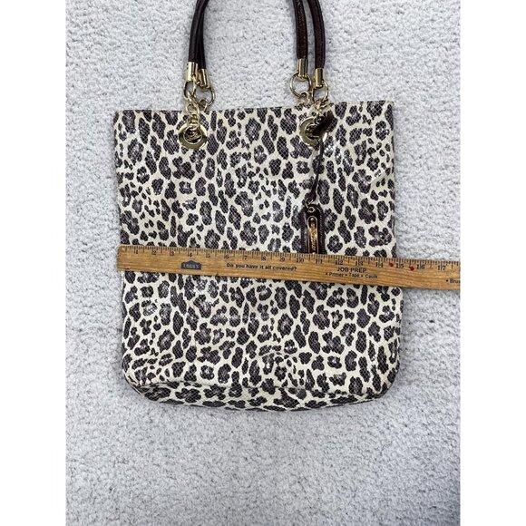 Women's Cynthia Rowley Shiny Leopard Print Large Tote Bag - Picture 8 of 13